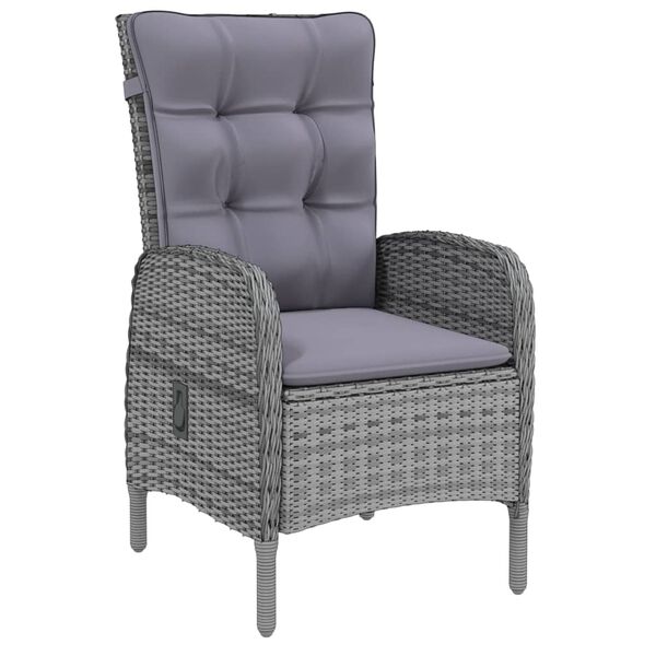 vidaXL 9-osainen Ulkoruokailuryhm&auml; polyrottinki harmaa