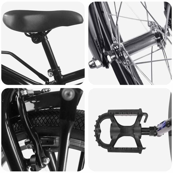 vidaXL Lastenpy&ouml;r&auml; 20 Tuumaa 6-11-vuotiaille Musta