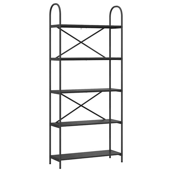 vidaXL Kirjahylly Musta tammi. 80 x 30 x 183 cm Tekninen puu