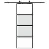vidaXL liukuovi laitteistosarjalla musta 76x205 cm karkaistu lasi