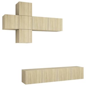 vidaXL 7-osainen TV-kaappisarja Sonoma-tammi tekninen puu