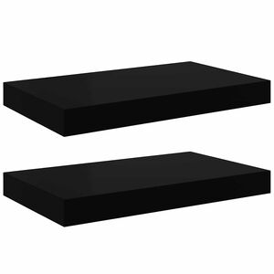 vidaXL Kelluvat sein&auml;hyllyt 2 kpl musta 40x23x3,8 cm MDF