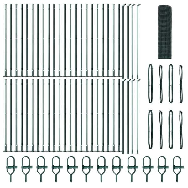 vidaXL Aitalatu Vihre&auml; 100 x 0,6 m (16 x 16 mm verkko) Ter&auml;s ja PVC