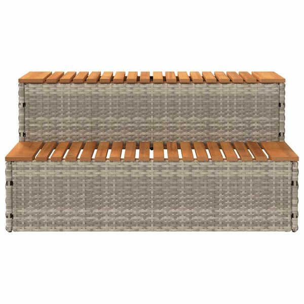 vidaXL Hot Tub Step Vaaleanharmaa 100x50x50,5 cm polyrottinki