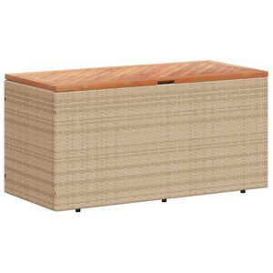 vidaXL Puutarhan s&auml;ilytyslaatikko beige 110x50x54 cm polyrottinki