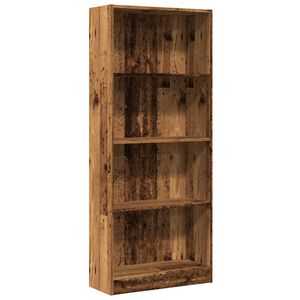 vidaXL Kirjahylly vanha puu 60x24x143 cm tekninen puu