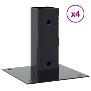 vidaXL Pylv&auml;iden pohjat neli&ouml; 4 kpl 46x46 mm jauhemaalattu ter&auml;s