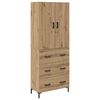 vidaXL Korkea kaappi Artisan tammi 69,5 x 34 x 180 cm Tekninen puu