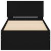 vidaXL Sängynrunko päädyllä musta 90x200 cm tekninen puu