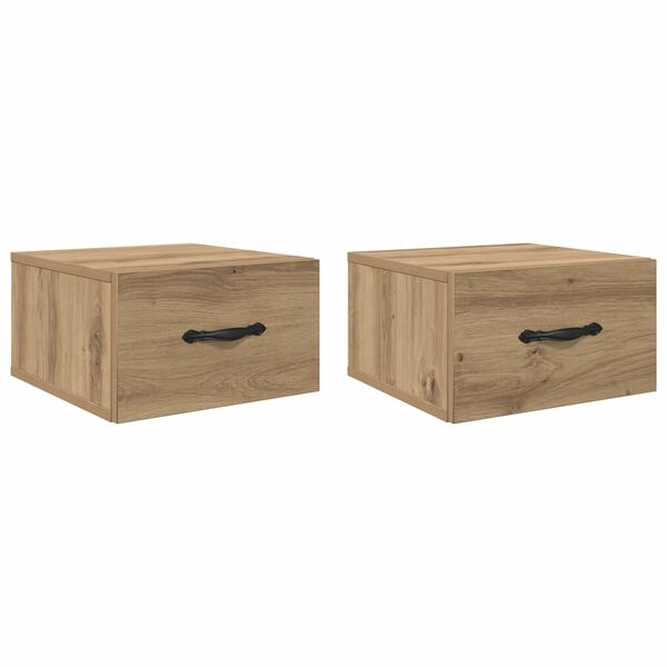 vidaXL Y&ouml;p&ouml;yt&auml;kaappi 2 pcs artesaani tammi 35 x 35 x 20 cm