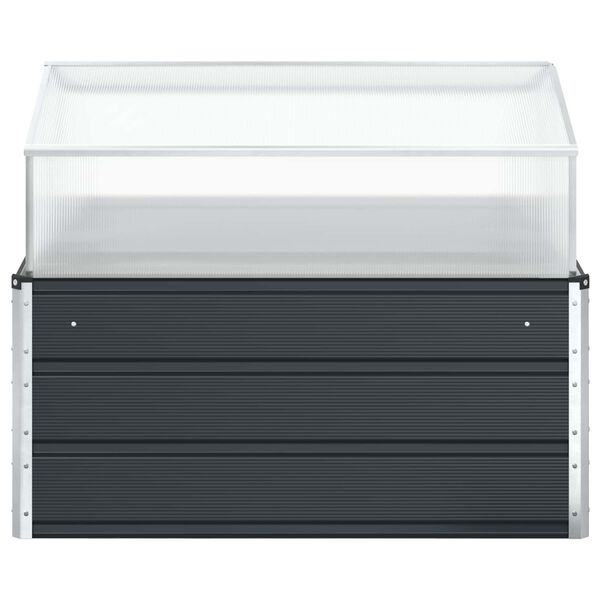 vidaXL Kukkalaatikko Antrasiitti 100 x 100 x 77 cm Galvanoitu ter&auml;s