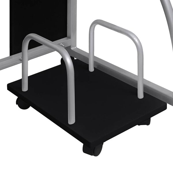 vidaXL Kulmatietokonep&ouml;yt&auml; musta 110x52x88,5 cm tekninen puu