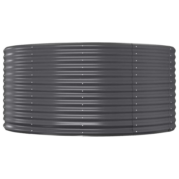 vidaXL Korotettu kukkalaatikko antr. 447x140x68 cm galvanoitu teräs