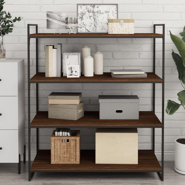 vidaXL Seinähyllyt 4 kpl ruskea tammi 100x50x1,5 cm tekninen puu