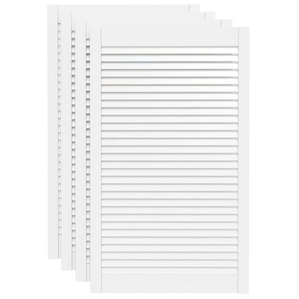 vidaXL Kaapin ovet sälemuotoilu 4 kpl valk. 99,3x59,4 cm täysi mänty