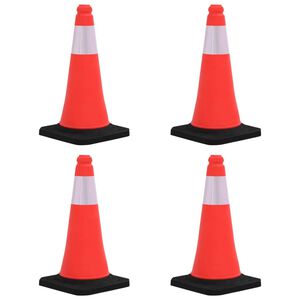 vidaXL Heijastavat liikennekartiot vankoilla pohjilla 4 kpl 50 cm
