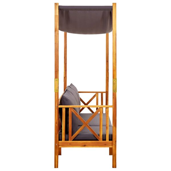 vidaXL Puutarhapenkki katoksella ja raheilla täysi akasiapuu