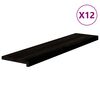 vidaXL Askelmat 12 kpl ruskeanmusta 110x30x2 cm t&auml;ysi tammi
