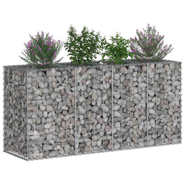vidaXL Gabion Kohotettu Peti Hopea 170 x 50 x 80 cm Galvanoitu ter&auml;s