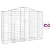 vidaXL Kaarevat kivikorit 50 kpl 200x50x140/160 cm galvanoitu rauta
