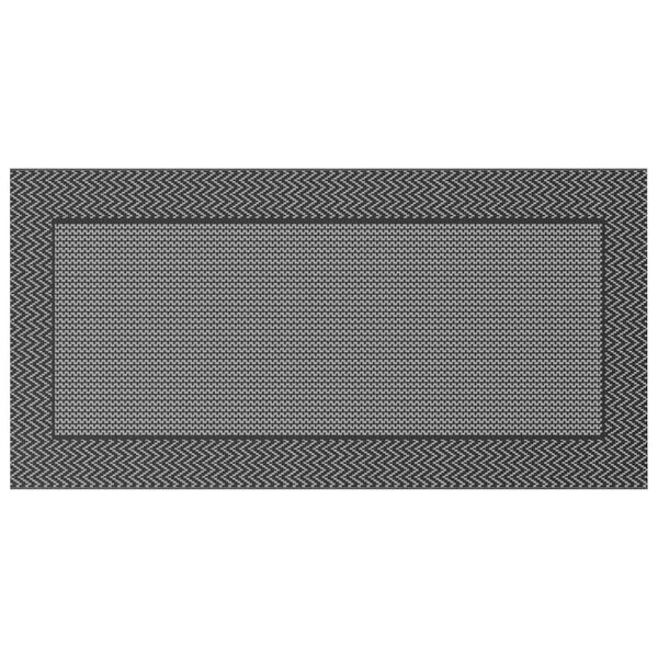 vidaXL Ulkokäyttöön tarkoitettu matto Chevron ARAKIL Mustat ja harmaa
