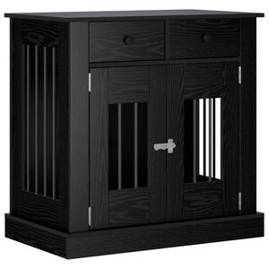 vidaXL Koira h&auml;kkihuonekalu Musta tammi 80 x 47,5 x 80 cm Tekninen puu
