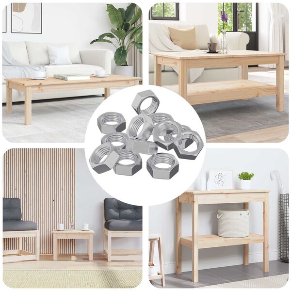 vidaXL Kuusiokolomutteri 12 pcs Hopea M6 Metalli