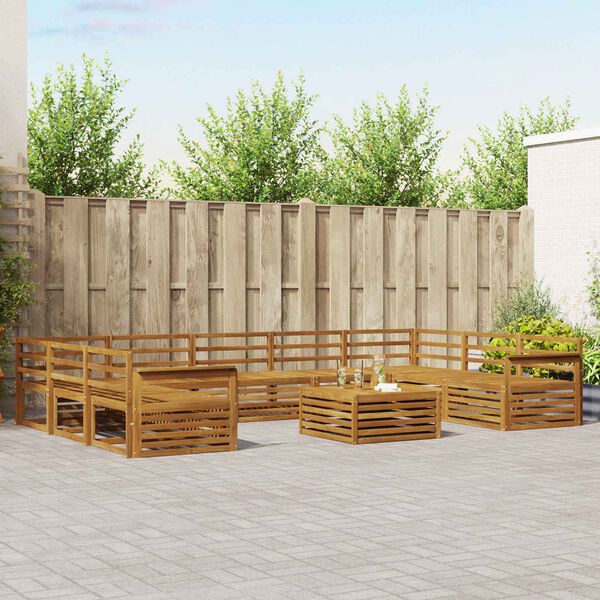 vidaXL Sohvasarjat 10 pcs Luonnollinen Tihe&auml; akasiapuu