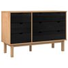 vidaXL Laatikkokaappi OTTA Musta 111 x 43 x 73,5 cm T&auml;ysi m&auml;nty