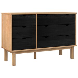 vidaXL Laatikkokaappi OTTA Musta 111 x 43 x 73,5 cm T&auml;ysi m&auml;nty