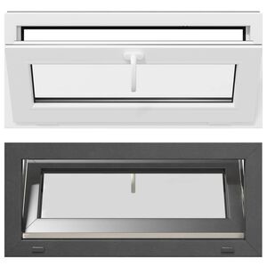 vidaXL Kellari-ikkuna RISOR 90 x 40 cm PVC ja lasi Antrasiitti