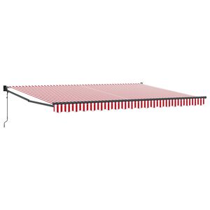 vidaXL Vedett&auml;v&auml; markiisi Punainen ja valkoinen 450 &times; 300 cm