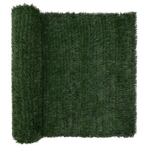 vidaXL Tekokuituaita Tummanvihre&auml; 1,5 x 6 m PVC ja ter&auml;s