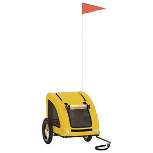 vidaXL Lemmikinkuljetusk&auml;rry polkupy&ouml;r&auml;&auml;n keltainen kangas ja rauta