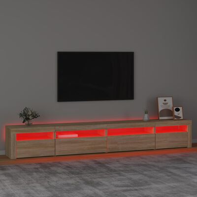 vidaXL TV-taso LED-valoilla Sonoma-tammi 270x35x40 cm