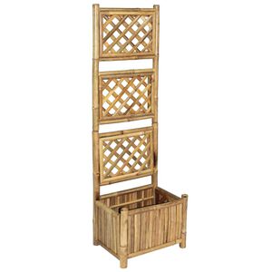vidaXL Korotettu kukkalaatikko s&auml;leik&ouml;ll&auml; bambu 40 cm