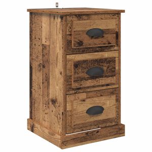 vidaXL Y&ouml;p&ouml;yt&auml;kaappi Vanha Puu 39 x 39 x 67,5 cm Tekninen puu