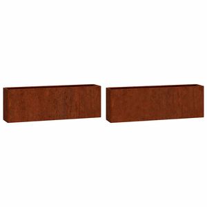 vidaXL Kukkalaatikot 2 kpl ruoste Corten ter&auml;s 53x10x17 cm