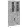 vidaXL Kaappi betoninharmaa 69,5x34x180 cm tekninen puu