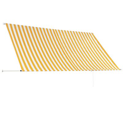 vidaXL Sisäänkelattava markiisi 300x150 cm keltainen ja valkoinen