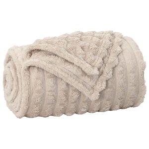 vidaXL Heittopeitto Beige 150 x 130 cm 0.45 kg Fleese