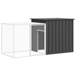 vidaXL Kanih&auml;kki antrasiitti 200x91x100 cm galvanoitu ter&auml;s