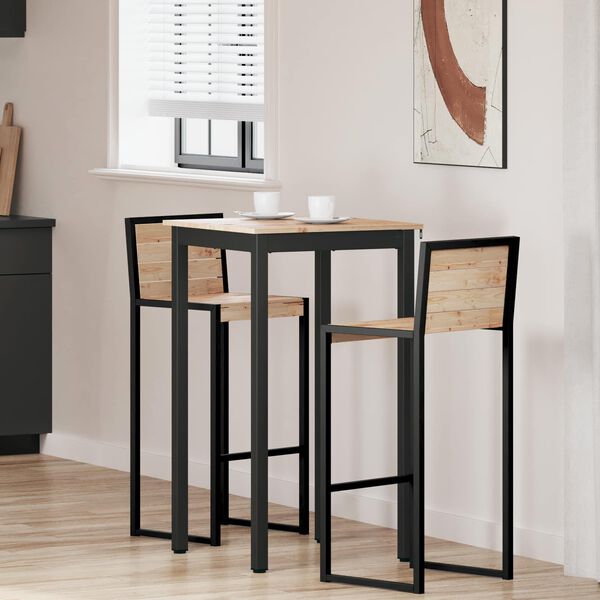 vidaXL Baaripöytä Luonnollinen 110 x 55 x 105 cm Massiivinen mänty