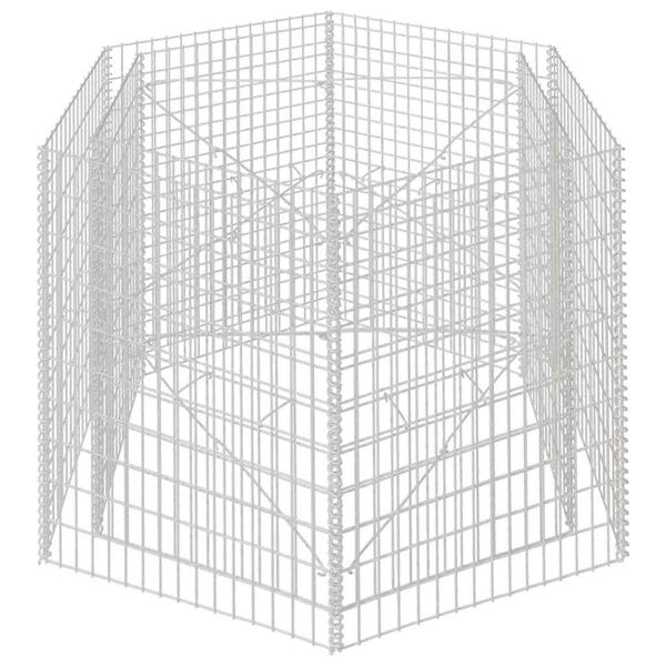 vidaXL Korotettu kuusikulmainen gabion-/kivikorikehys 160x140x100 cm