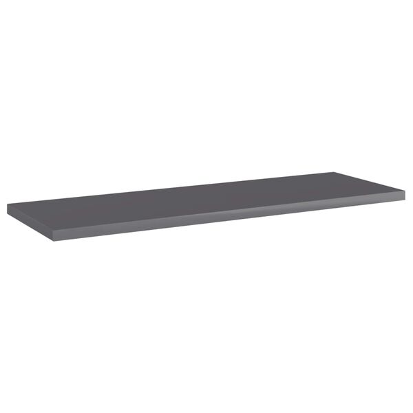 vidaXL Kirjahyllytasot 4 kpl korkeakiilto harmaa 60x20x1,5cm lastulevy