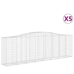 vidaXL Kaarevat kivikorit 5 kpl 400x50x120/140 cm galvanoitu rauta