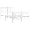 vidaXL Metallinen sängynrunko päädyillä valkoinen 120x200 cm