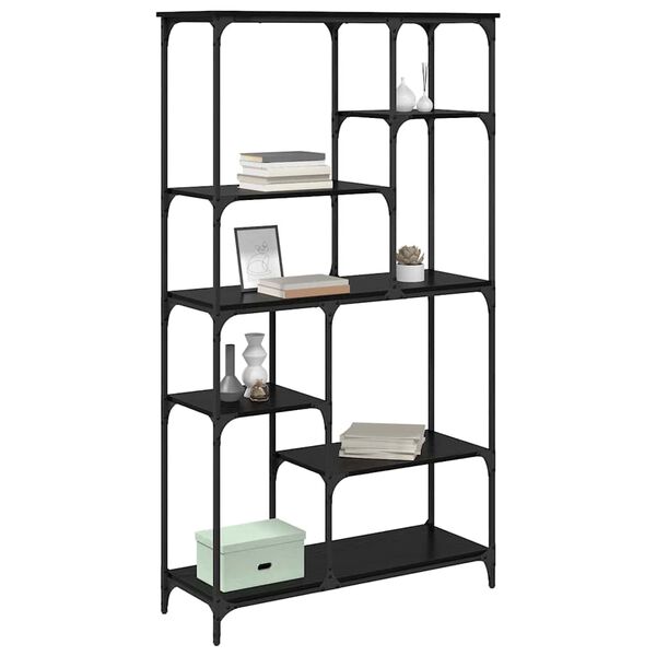 vidaXL Kirjahylly Musta tammi. 99 x 35,5 x 176 cm Tekninen puu