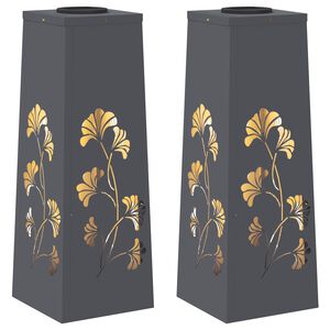 vidaXL Aurinko LED-polkuvalo 2 kpl L&auml;mpim&auml;n Valkoinen 18 x 18 x 50 cm