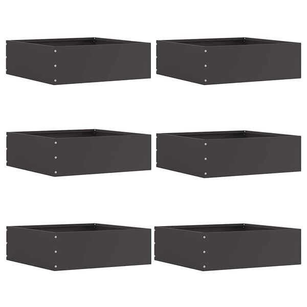 vidaXL Nurmireunus 6 pcs Musta 40 x 40 x 13 cm Ter&auml;s